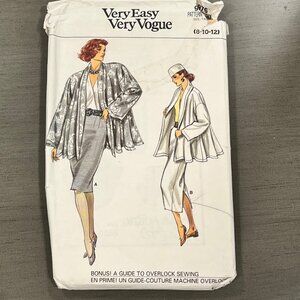 Very Easy Very Vogue Sewing Pattern 9976 8-10-12 Uncut 1987 Jacket, Skirt and Bl